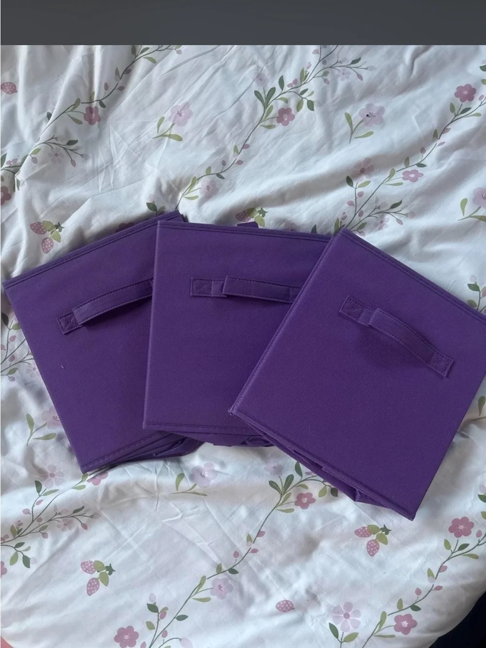 Purple Foldable Storage Bins - Set of 3